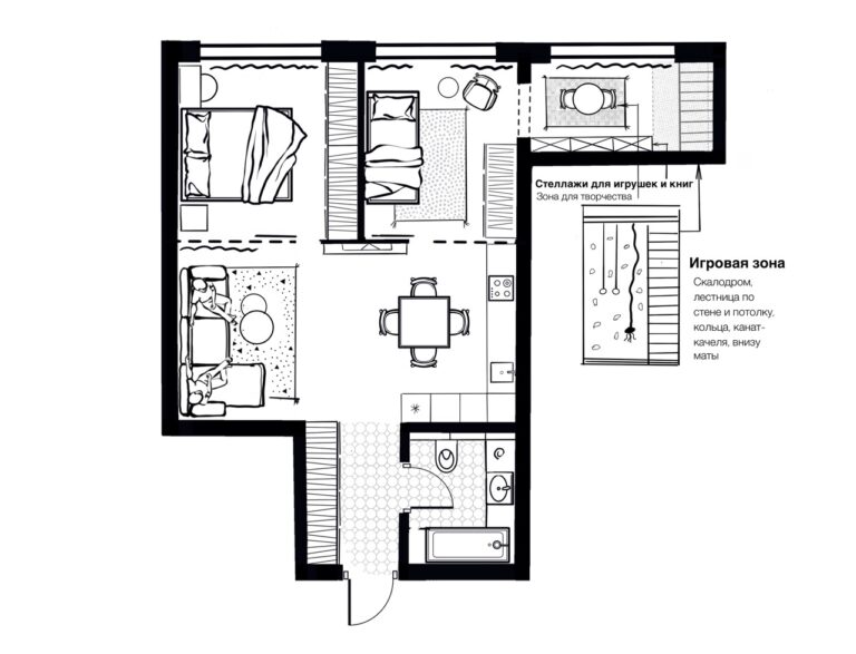 Планировка двухкомнатной квартиры