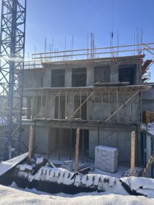 Процесс строительства ЖК Скайлайн в Иркутске на 1 декабря 2023 года
