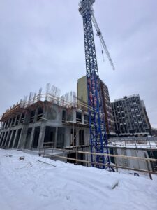 Процесс строительства ЖК Скайлайн в Иркутске на 1 февраля 2024 года